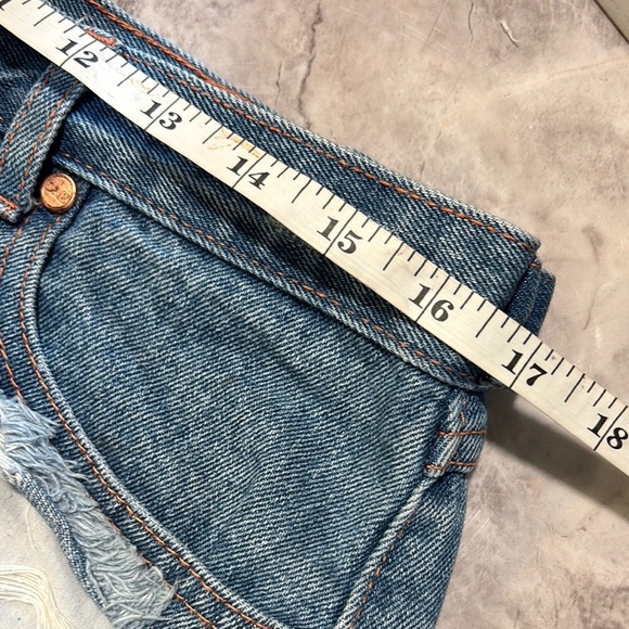 One Teaspoon Blue High-Waisted Jean Shorts - Picture 9 of 14